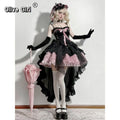Olivegirl Sweet Pink Lolita Dress 2026 JSK Strap Dress Y2K Cosplay Princess Banquet Lace Patchwork Birthday Dress for Women
