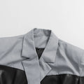 Pu Leather Patchwork Contrasting Design Slim Suit Blazers For Women Notched Collar Long Sleeve Coats Female Clothes Style
