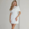 Elegant Waist-Cinching Sleeveless Short Dress Women's Round-Neck Short Cape Birthday Dress Female Banquet Party Dress New