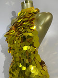 Sexy Shiny Round Sequins Halter Backless Mesh Mini Dress Women Celebrate Eveing Party Club Luxury Birthday Nightclub Stage Wear