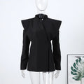 Chic Deconstructed Women's Blazer Full Sleeve Double-Breasted Waist-Closed Lady Jackets 2026 Autumn Female Street Coats New