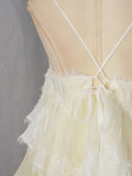 Gradient Color Runway Spaghetti Strap Maxi Dress for Women Strapless Spliced Ruffles Sweet Lace Edge Cake Dresses Female New