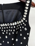 Elegant Celebrity Evening Party Gowns Women's Heavy Industry Diamonds Beading Sleeveless Tank Long Dress Vestidos