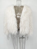 Fashion Luxury Cropped Faux Fur Coat Women's Winter 2025 Ins Hot Fluffy Short Faux Fur Jacket Street Style Warm Outwear