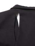 Solid Hollow Out Casual Irregular Blazers For Women Notched Collar Long Sleeve Spliced Button Temperament Blazer Female New