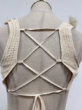 Solid Slimming Spliced Hollow Out Dresses for Women V Neck Sleeveless Patchwork Folds Dress Female Clothing Style
