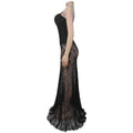 Women Spaghetti Straps Mermaid Evening Gown Wedding Guest Dress Sexy Sheer Padded Lace Backless Formal Party Maxi Dresses