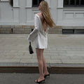 Women's Satin Mini Dress Bell Long Sleeve Backless Lace Up Criss A Line Dress Sexy Elegant Party Club Dress 2026 Summer