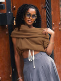 Hooded Pullover Tank Top Women Hipster Casual Simple Wild Basic Streetwear Autumn Fashion Shirring Skinny Slim Vest