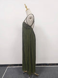 Solid Loose Hollow Out Dresses for Women O Neck Sleeveless High Waist Minimalist Dress Femle Clothes