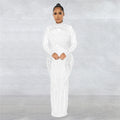 Women Rhinestone Dress with Bodysuit 2 Piece Set Sexy See Through Hot Drilling Evening Gowns Birthday Bodycon Party Dress