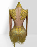 Luxury Hot Diamond Shiny Sequined Tassel Jumpsuit Fashion Party Stage Performance Dress Birthday Outfits Vestidos Fiesta De Lujo