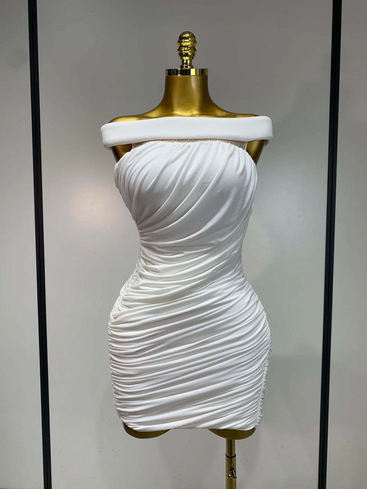 High Quality Women Bodycon Sexy Off The Shoulder Draped Mini Dress Club Dress Midi Celebrity Elegant Party Luxury Birthday Dress