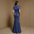 Elegant Sequin Emboridery Shawl 2 Pieces  Evening Gown for Women Weddings and Dinners Heavy Industry Gorgeous Evening Gowns