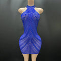 High-End Luxury Performance Clothes Nightclubs  Full Of Diamonds Neck Skirts Female Singers Models Catwalk Vestido De Luxo Festa