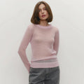 Mohair Round Neck Pullover Sweater For Women 2025 Spring Summer New Knitted Bottom Semi-sheer Knit Sweater Female Top