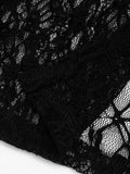 Patchwork Fur Collar Lace t-Shirt Women See Through Single-Breasted Full Sleeve v-Neck Skinny Sexy Midnight Crop Tops