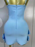 Luxury Party Prom Gown Birthday Wedding Guest Dresses Elegant Chic 3D Beaded Flower Spaghetti Strap Short Bodycon Bandage Dress