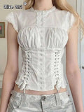 Olive Girl White Romantic Embroidered Top Fairycore 2026 Everyday Wear S-L XS-3XL Plus Size Romantic Garden Party Editorial Not Costume Embroidered Top Chinese Top Blouse Chinese Heritage Fashion Women