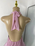 Wome Sexy Sparkly Diamond Halter Backless Bodycon See Through Outfit Birthday Dress Dancer Nightclub Performance Stage Costume