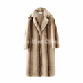 Girls Winter Luxury Striped Faux Mink Fur Coat Women Chic Brand Street Fashion Long Outerwears Jacket Overcoats