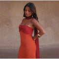 Brown Glitter Chiffon Tiered Maxi Dress Elegant One Shoulder Square Neck Flowy dresses 2026 Summer Formal Wedding  Party gowns