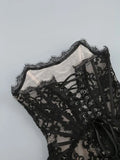 Sexy Lace See-through Patchwork Corset Dress Female Bodycon Elegant Party MIrrgualr Mini Dress Women Tube Top Dress New