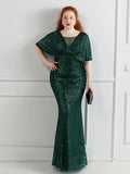 Plus Size Dress for Women Glitter Sequin Dresses Sexy Party Birthday Elegant Celebrity Floor Length Maxi Evening Dress