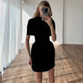 Elegant Waist-Cinching Sleeveless Short Dress Women's Round-Neck Short Cape Birthday Dress Female Banquet Party Dress New