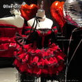 Olivegirl Sweet Lace Dress Lolita Red Cute Girl Spring High-end Women Summer Birthday Party Elegant Princess Lolita Dresses
