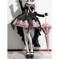 Olivegirl Sweet Pink Lolita Dress 2026 JSK Strap Dress Y2K Cosplay Princess Banquet Lace Patchwork Birthday Dress for Women