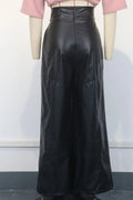 Women Fashion Faux Leather High Waist Wide Leg Loose Pants Sashes Zipper 2025 Spring Party Casual Street PU Trousers