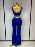 Women Sexy Bandage Crop Top Pant Set Evening Party Club Luxury Birthday High Street Fashion Elegant Luxury Birthday Outfit