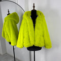 Women Fur Coat Women 2025 Plush Red Bomber Jacket Solid Crop Long Sleeve Jacket Warm Winter Coats Female Casual Coats
