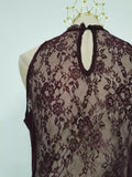 Solid Halter Spliced Lace Bodycon Long Dresses for Women Swing Collar High Waist Sexy Hot Girl Evening Gown Female