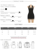 Metal Ring Hollow Decoration Dress Woman Halter Low-Neck Backless Skinny Peach Hip Midnight Sexy Fashion Mini Bodycon