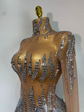 Sexy Shiny Tassel Diamonds Dress For Women Evening Party Costume Luxury Birthday Bar Nightclub Stage Performance Clothing