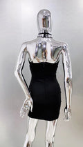 Sparkly Big Crystal Women Sexy Strapless Bodycon Mini Bandage Dress Necklace Celebrate Nightclub Party Photo Shoot Wear