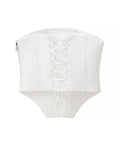 Two Piece Set for Women Strapless Spliced Fish Bone Vest with Lapel Long Sleeve Short Coat Hot Girl Suit Female New