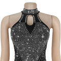 Shiny Luxury Diamonds Sleeveless Bodycon Long Jumpsuits Women Sheer Mesh Sexy Festival Party Evening Wedding Overalls