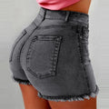 Summer Women Zipper Fly Washed Regular Denim Short Pants Classic Streetwear Fashion Shorts Jeans High Waisted Jeans