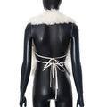 Sexy Furry Tank Tops Women Backless Sexy Midnight Cardigan Autumn Hipster Wild Basic Streetwear Halter Furs Y2K Tops