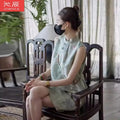 Olive Girl Green Embroidered Qipao for Ren Faire 2026 Garden Wedding Fairycore Photoshoot Everyday Wear S-XXXL XS-3XL Plus Size Hand Embroidered Romantic Garden Party Editorial Not Costume Qipao Cheongsam Chinese Dress Chinese Heritage Fashion Women