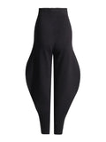 Solid Knitting Minimalist Pants For Women High Waist Loose Temperament Lantern Trousers Female Fashion Clothing Style 2023