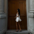 Lace Deep V-neck Backless Sexy Slip Dress For Women Fashion Clubs Party Spaghetti Strap Dress Solid Color Female