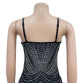 Mesh Sexy Dress Rhinestone Sleeveless Elastic Bodycon Trend Birthday Midnight Party Outfits Luxury Shiny Dress Vestidos