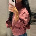 Vintage Waist Cinched Women's Suede Jacket Stand Collar Long Sleeve Single Breasted MilitaryJackets 2026 Autumn Lady Chic Coats