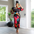 Elegant Women Pleated Half Lantern Sleeve O-neck Slim Maxi Long Dress Print Fashion Autumn 2024 Ruched Dresses Vestidos