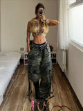 Sexy Furry Tank Top Women Halter Backless Leopard Simple Wild Gothic Punk Slim Hottie Street Midnight Clubwear Vest