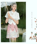 Olive Girl Red Embroidered Ma Mian Skirt for Ren Faire 2026 Garden Wedding Fairycore Photoshoot Everyday Wear S-XL XS-3XL Plus Size Hand Embroidered Dramatic Silhouette Romantic Garden Party Editorial Not Costume Chinese Heritage Fashion Women